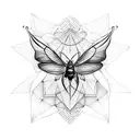 moon moth and witchy tattoo design idea