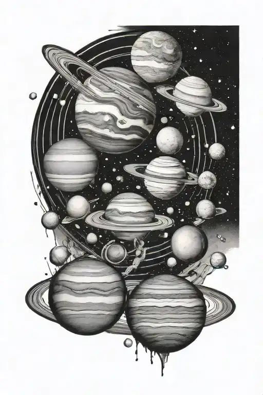 planets solar system tattoo design idea