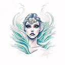 Mermaid siren fairy tattoo design idea