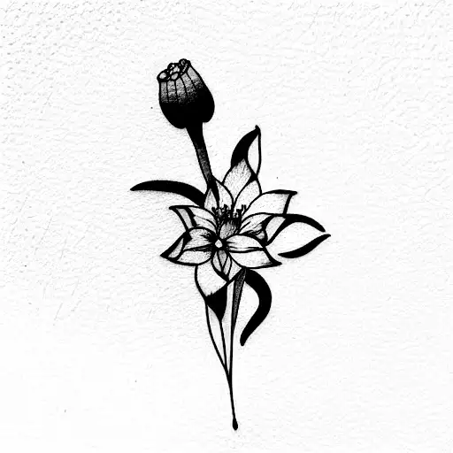August, July, June, December birth flowers  tattoo design idea
