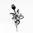 August, July, June, December birth flowers  tattoo design idea