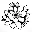 August, July, June, December birth flowers  tattoo design idea