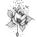 August, July, June, December birth flowers  tattoo design idea