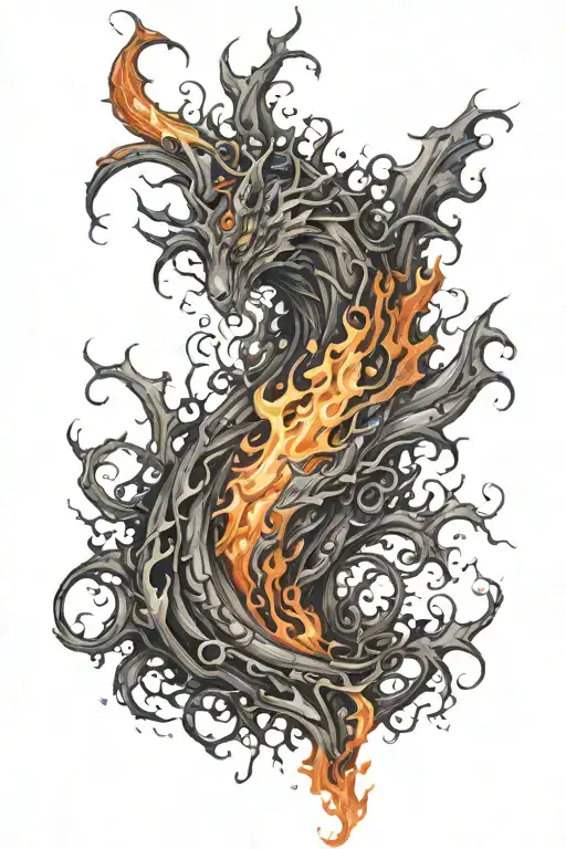 midra the frenzied flame tattoo design idea