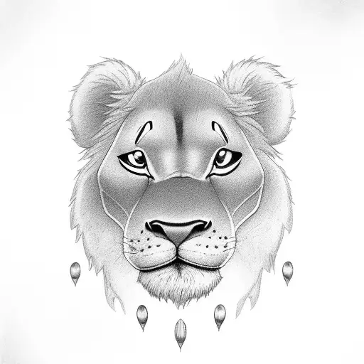 Simba looking to the sky tattoo design idea