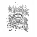 tea leaf tattoo design idea