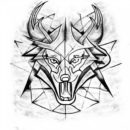 metallica logo fire wolf bull tattoo design idea