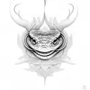 one snake body that has three different snake heads tattoo design idea