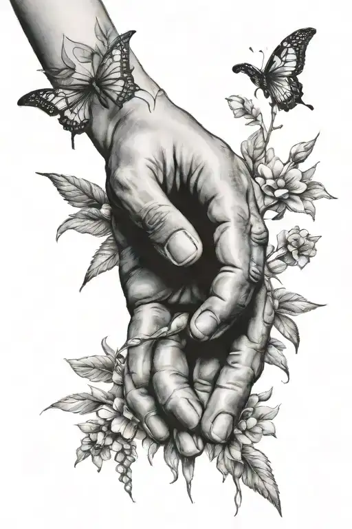 hand reaching tattoo design idea