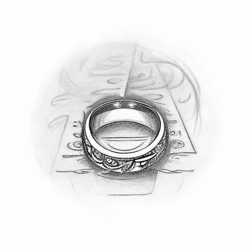 wedding ring with letters T,G,M,M tattoo design idea
