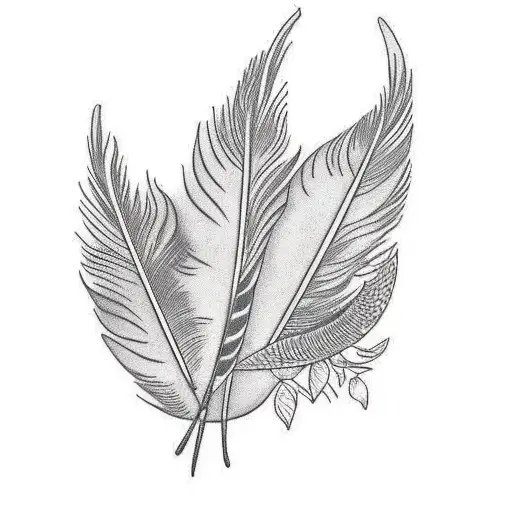 pheasant feathers tattoo design idea