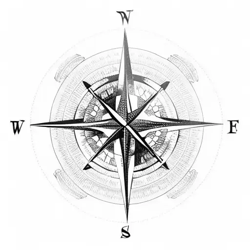 compass with pheasant feathers  tattoo design idea