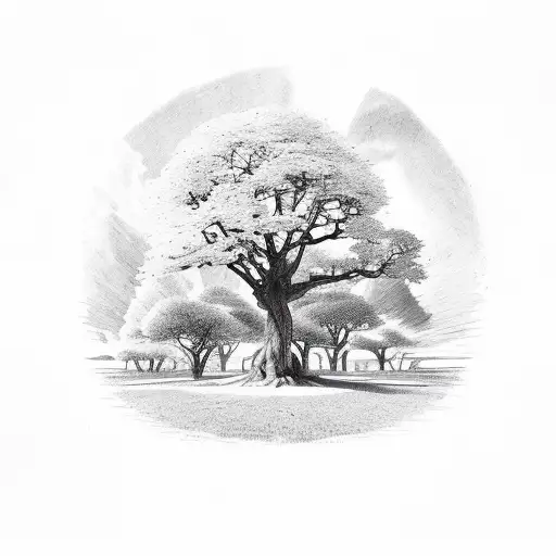 stoic tree tattoo design idea