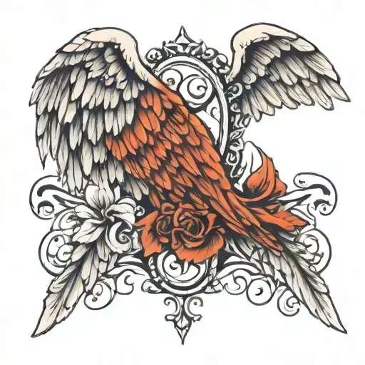 Fallen Angel Wings tattoo design idea
