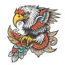 mexican american eagle tattoo tattoo design idea