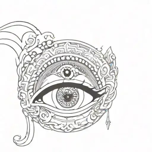 Buddhist eyes tattoo design idea