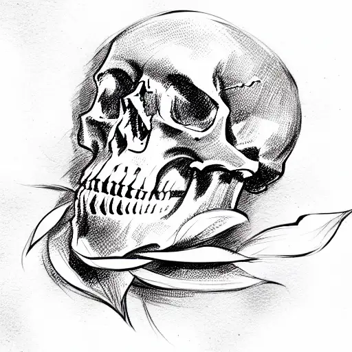 Skull and Roses tattoo design idea