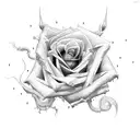 knowledge and power with rose tattoo design idea