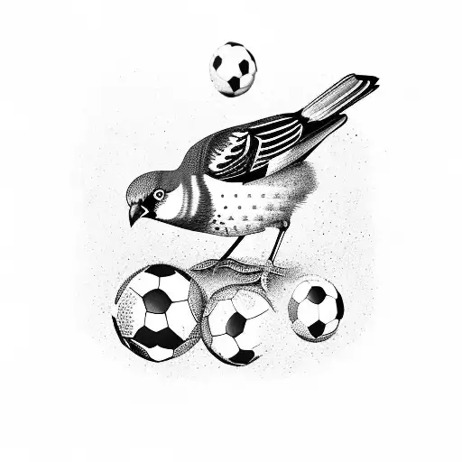 A collage of various bird species playing football, each wearing a jersey with the number 22 tattoo design idea