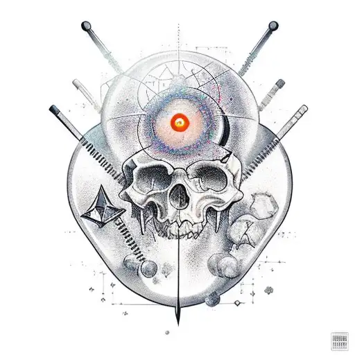 alchemist magic with science tattoo design idea