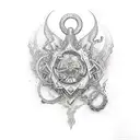 alchemist magic with science tattoo design idea