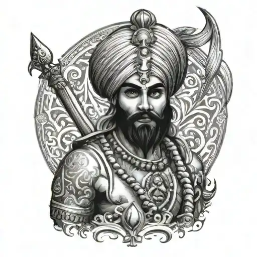 sikh warrior  tattoo design idea