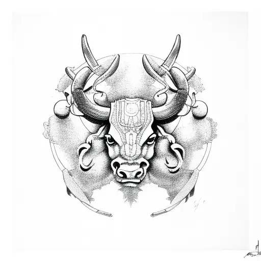 scorpio with a bull in spain tattoo design idea