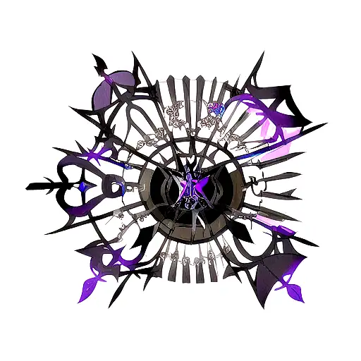 Soras Keyblade from Kingdom Hearts Merged with Astas sword from the anime Black Clover tattoo design idea