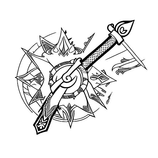 Soras Keyblade Merged with Astas Sword tattoo design idea