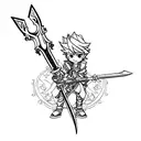 Soras Keyblade Merged with Astas Sword tattoo design idea