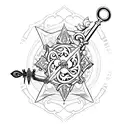 Soras Keyblade Merged with Astas Sword tattoo design idea