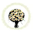 A rose bouquet with a daisy, a carnation, a daffodil, a hawthorne branch and a poppy tattoo design idea