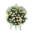 A rose bouquet with a daisy, a carnation, a daffodil, a hawthorne branch and a poppy tattoo design idea