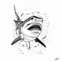 shark tooth tattoo design idea