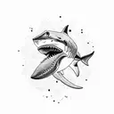 shark tooth tattoo design idea