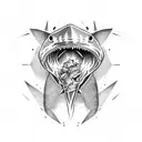 shark tooth tattoo design idea