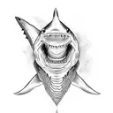 shark tooth tattoo design idea