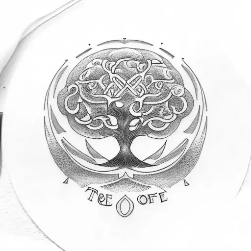 Tree of Life with Initials on it  tattoo design idea