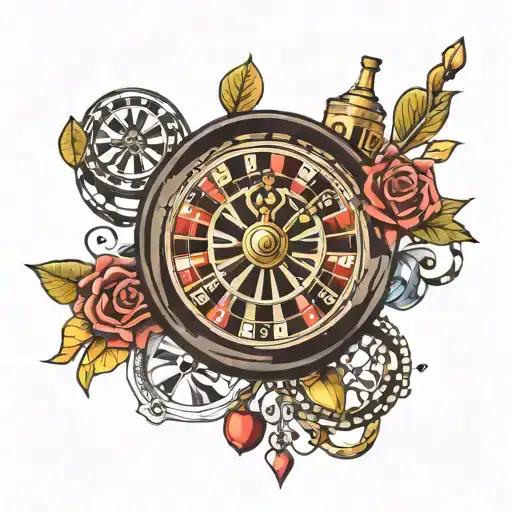 bet on me with roulette wheel tattoo design idea