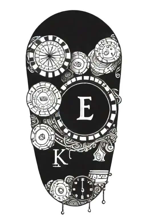 life is a gamble roulette tattoo design idea