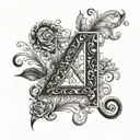 signature ck initial tattoo design idea