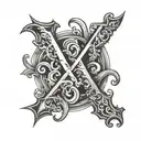 signature ck initial tattoo design idea