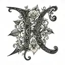 signature ck initial tattoo design idea