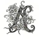 signature ck initial tattoo design idea