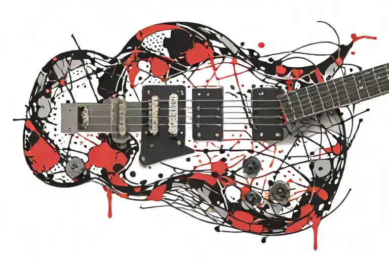 guitar  electric tattoo design idea