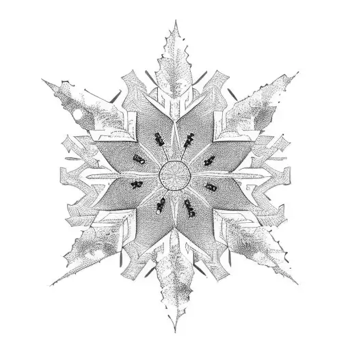 snow flake and wheat tattoo design idea
