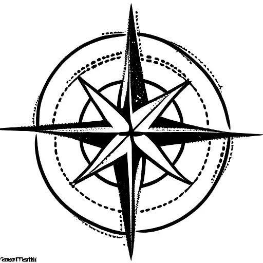 compass, snowflake, wheat, prairie grass tattoo design idea
