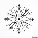 geometric snow flake and wheat tattoo design idea
