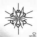 geometric snow flake and wheat tattoo design idea