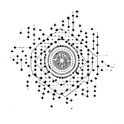 Constellation of rap lyrics forming a starry sky tattoo design idea